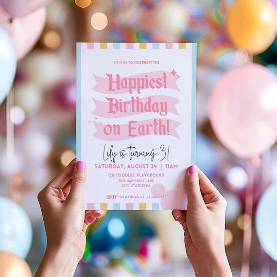 Vintage Disney Inspired Birthday Invitation | Editable Birthday Invite, Disneyland-Theme, Digital Download