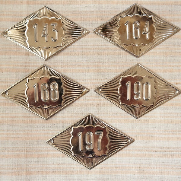 Panneau en métal 168 190 197 vintage Ukraine boutique enseignes anciennes numéro d’origine étiquette de maison numéro d’accueil signe rhombus adresse plaque numéro de porte adresse adresse