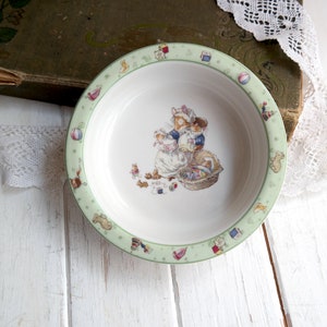 Brambly Hedge children porcelain plate vintage Nursery bowl Toddler dinnerware English plate with mice Children gift plate collectible box