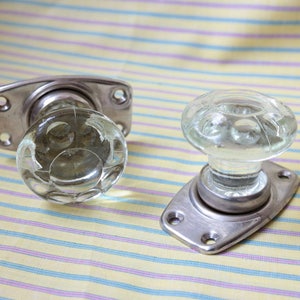 Vintage glass door knob Antique door hardware Shabby cottagecore Crystal glass transparent door handles Clear glass door pulls