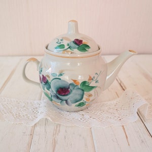 Vintage-Keramik-Teekanne blaue Blumen Ukraine Geschäft Keramik sowiet Blaue Teekanne Porzellan Kleine Teekanne Hand malte Teekessel Vintage-Keramik Rose