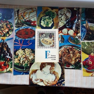 Georgische Rezepte Karten Set Ukraine Geschäfte Verkäufer Sowjetunion Vintage Food-Fotografie Küche Restaurant Dekor Geschenk für Koch Papier Ephemera