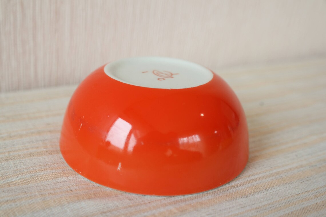 Vintage sugar bowl with lid / orange and yellow polka dot Etsy