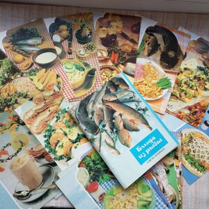 Kaarten visrecepten vintage Oekraïne winkel retro voedselfotografie kaarten restaurant wanddecoratie vintage papier kortstondig cadeau visliefhebber