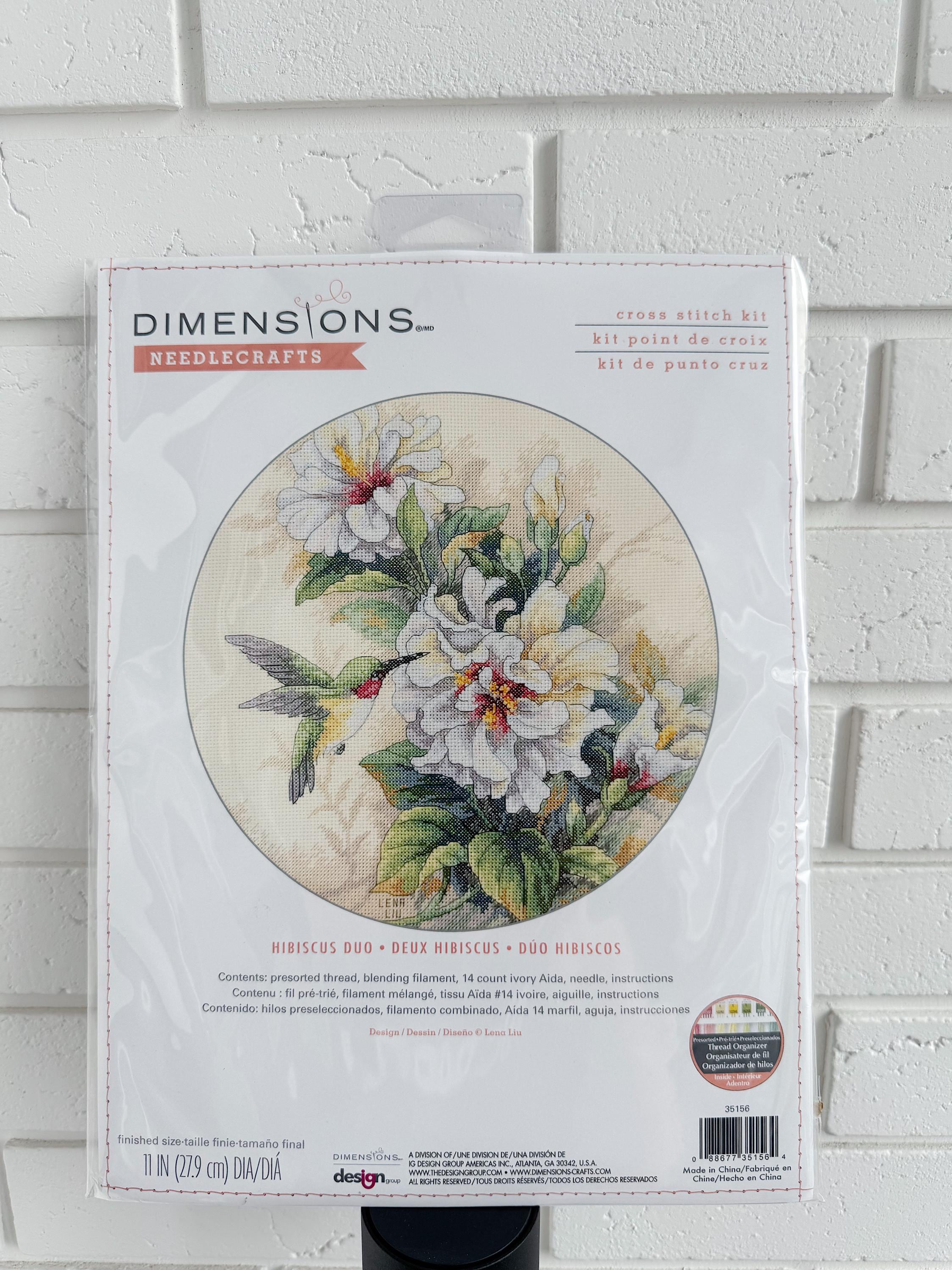 Hibiscus Duo Dimensions Counted Cross Stitch Kit 35156 Hummingbird