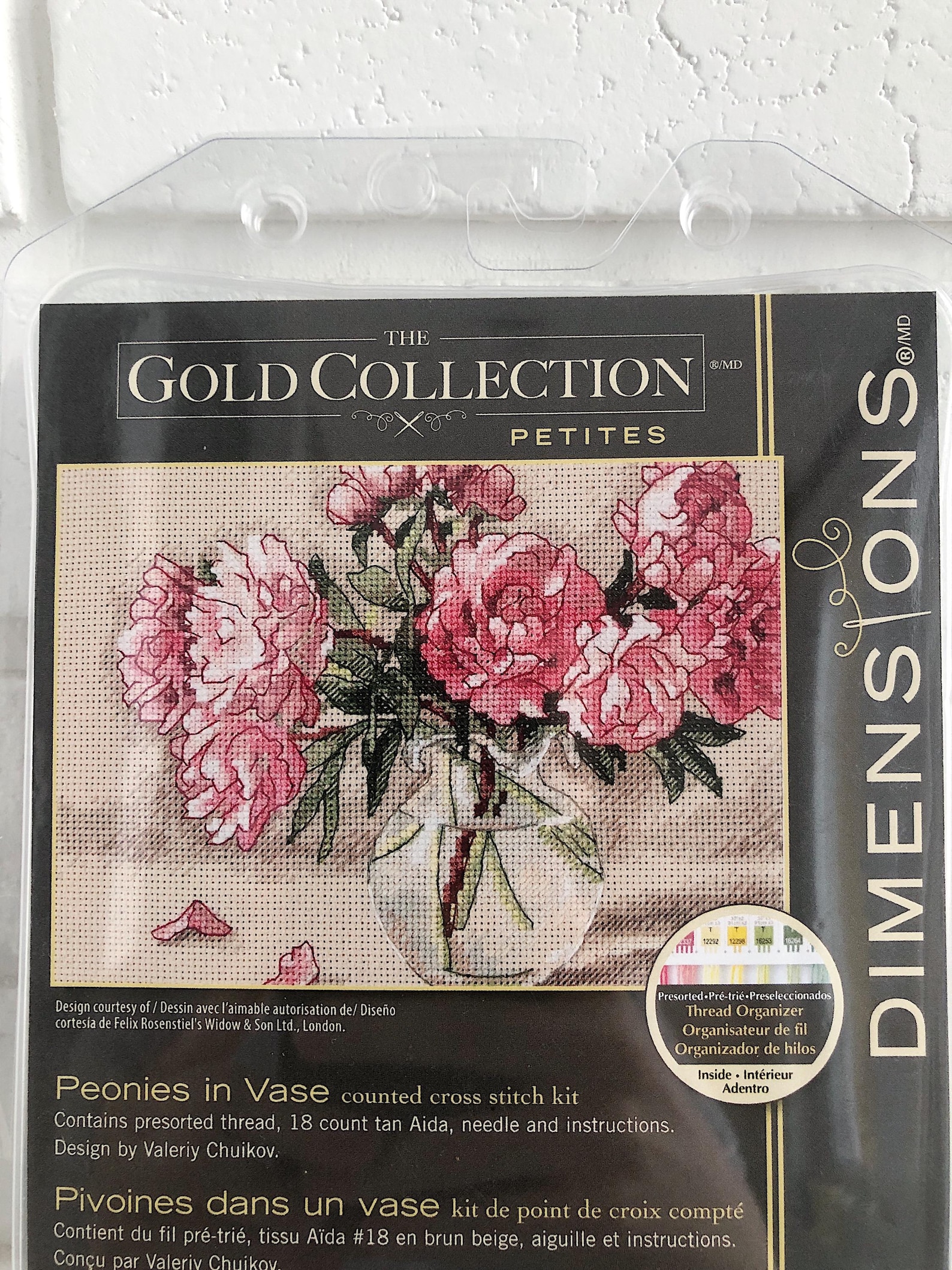 Peonies in Vase Dimensions Gold Collection Petites 65048 Counted Cross ...