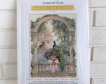 Majestic Peacock Dimensions Gold Collection 35110 Counted Cross