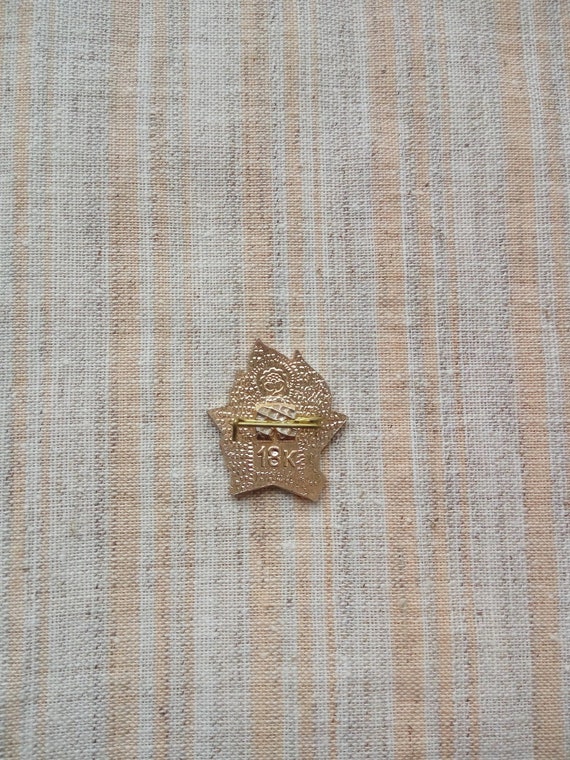 Soviet vintage enamel pin Ukraine shop communist … - image 4