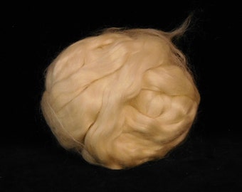 Natural pure silk roving, 9 oz, nice for spinning and doll making