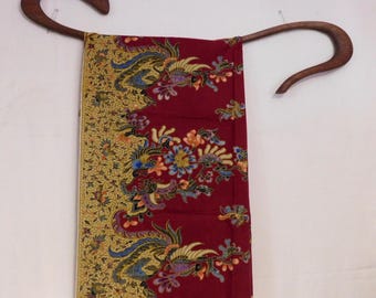 Indonesian Batik sarong--Batik Indrawati #045--red and gold with birds