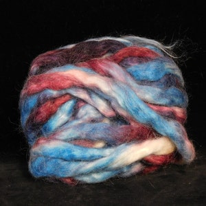 Pure silk roving, 8 oz rainbow dyed