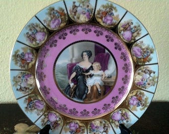 JKW Bavaria Plate, Fragonard Bavaria Plate and Vigee-Lebrune Fames Painting Ledy and Child