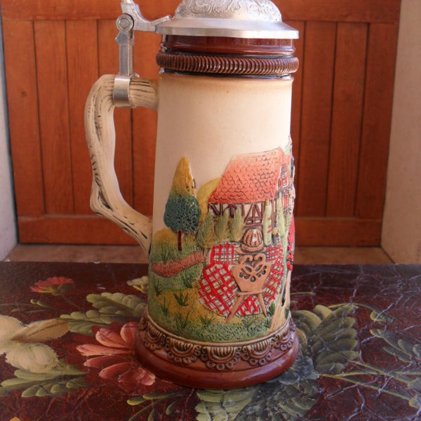 German Stein, Beer Stein, Hand Painted