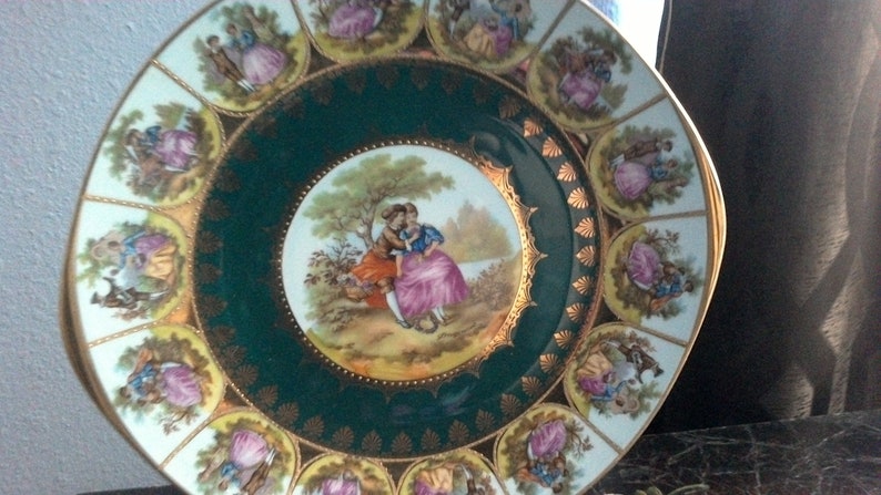 STW Bavaria Hand Painted Plate Fragonards Germany Plate | Etsy