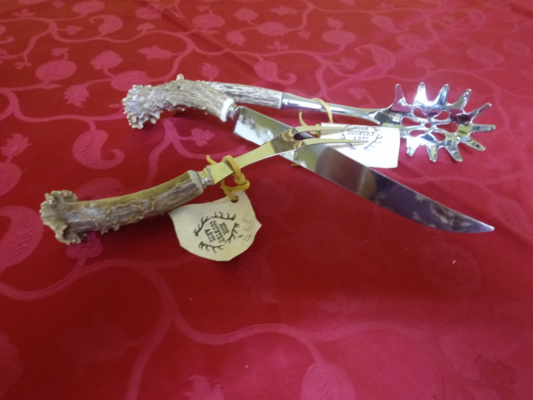 High Country Arts Carving Set Antler Knife Set Etsy