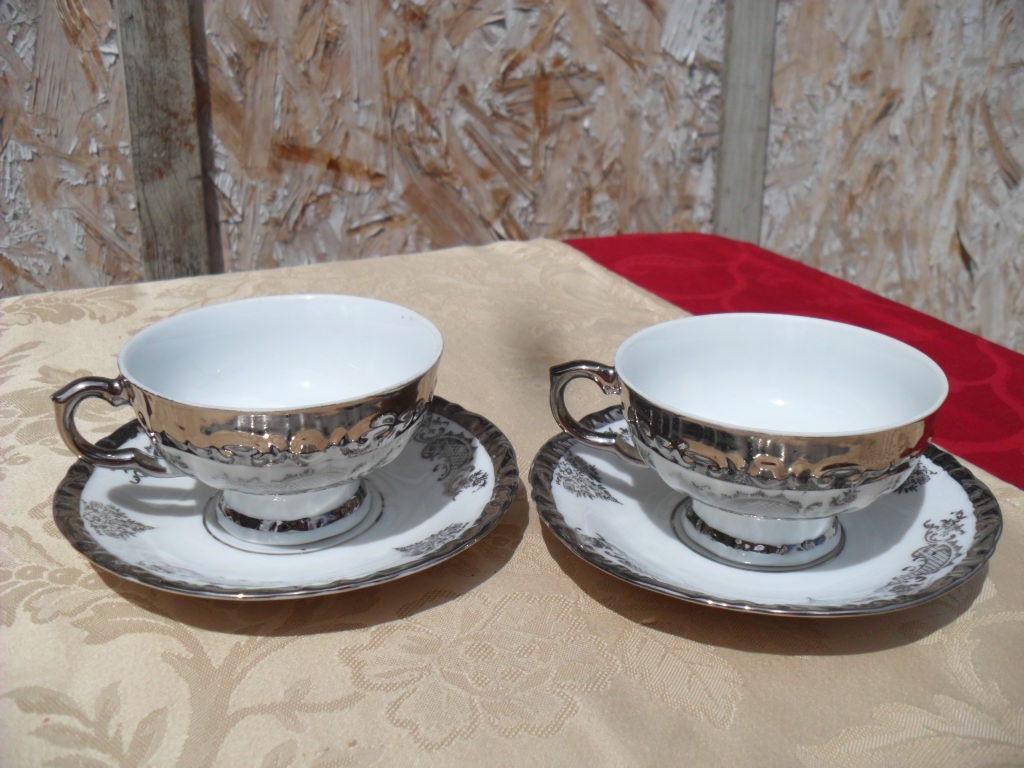 Tea Cups and Saucers Bavaria Fine Bone China Set of Two Cups Etsy