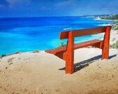 Painted Beach View Art Print Digital Download Commercial Use