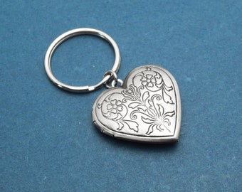 Heart Locket Keychain Antique Brass Accessory