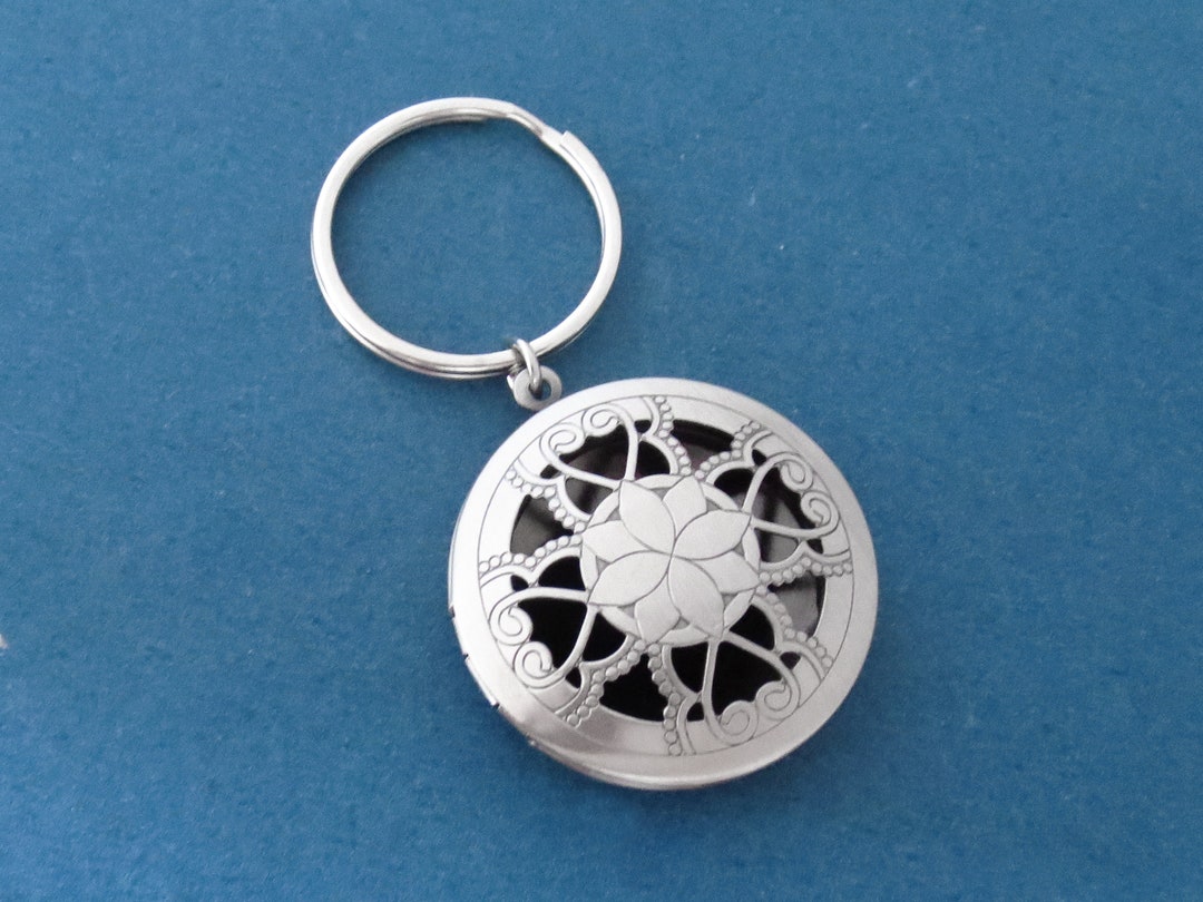 Locket Key Ring Vintagestyle, Diffuser Locket, Photo, Key Chain, Locket, Key Ring ...