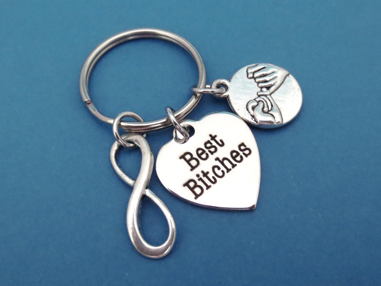 Infinity key ring, Pinky promise keychain, Best Bitches keyring, Gift for him, Gift for her, Men's gift, Women's gift, Friendship gift