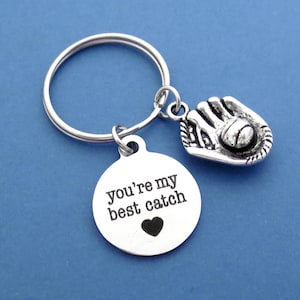 Du bist mein bester Fang Schlüsselanhänger, Baseball-Handschuh Schlüsselanhänger, Liebe Schlüsselanhänger, Geschenk für beste Freunde, Geschenk für sie, Geschenk für Männer