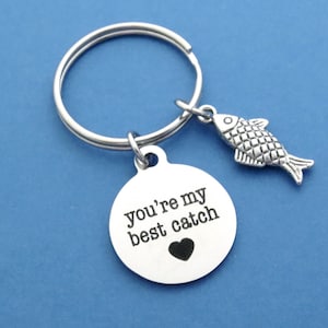 You&#39;re my best catch, Fish, Hook, Key chain, Birthday, Lovers, Best friends, Gift, Jewelry, Accessory