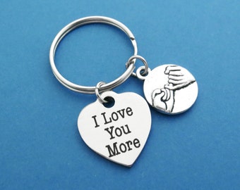 I Love You More, Pinky, Promise, Heart, Keyring, Keychain, Pinky, Promise, Jewelry, Gift, Birthday, Lovers, Friendship, Accessories