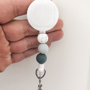 Decorative GREY Interchangeable Badge Reel