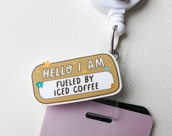 Badge Topper / CHARM COLLECTION - Fueled by Iced Coffee - Charm Only/2C21