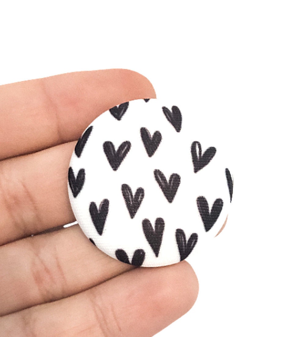 Heart / Black and White / Badge / Add on
