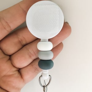 Decorative GREY Interchangeable Badge Reel