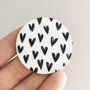 Black and White Hearts  / Hardboard Add on / 3A3