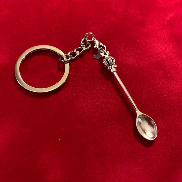 Silver Spoon Keychain Etsy
