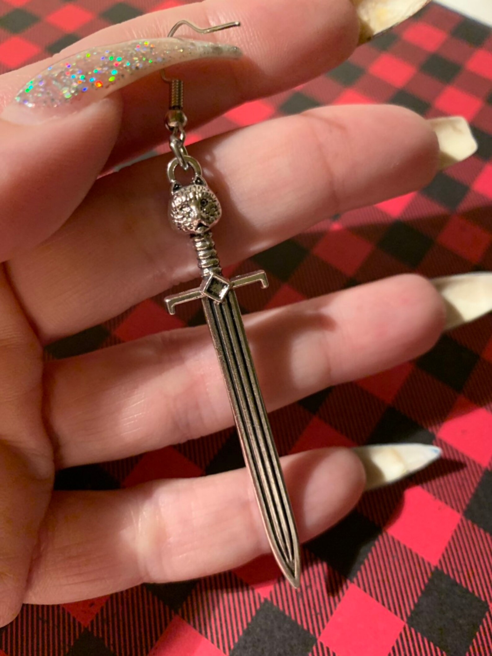 POST MALONE Inspired Sword icon Earring single Etsy