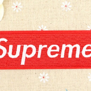 RED Supreme EMBROIDERED Iron On Patches Sew On Patches Applique Sewing Supplies Fashion Accessories