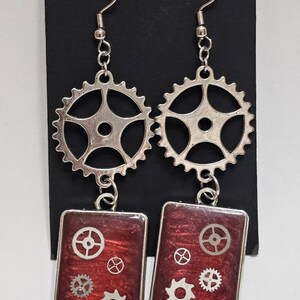 Steampunk Dangle Earrings - Gears