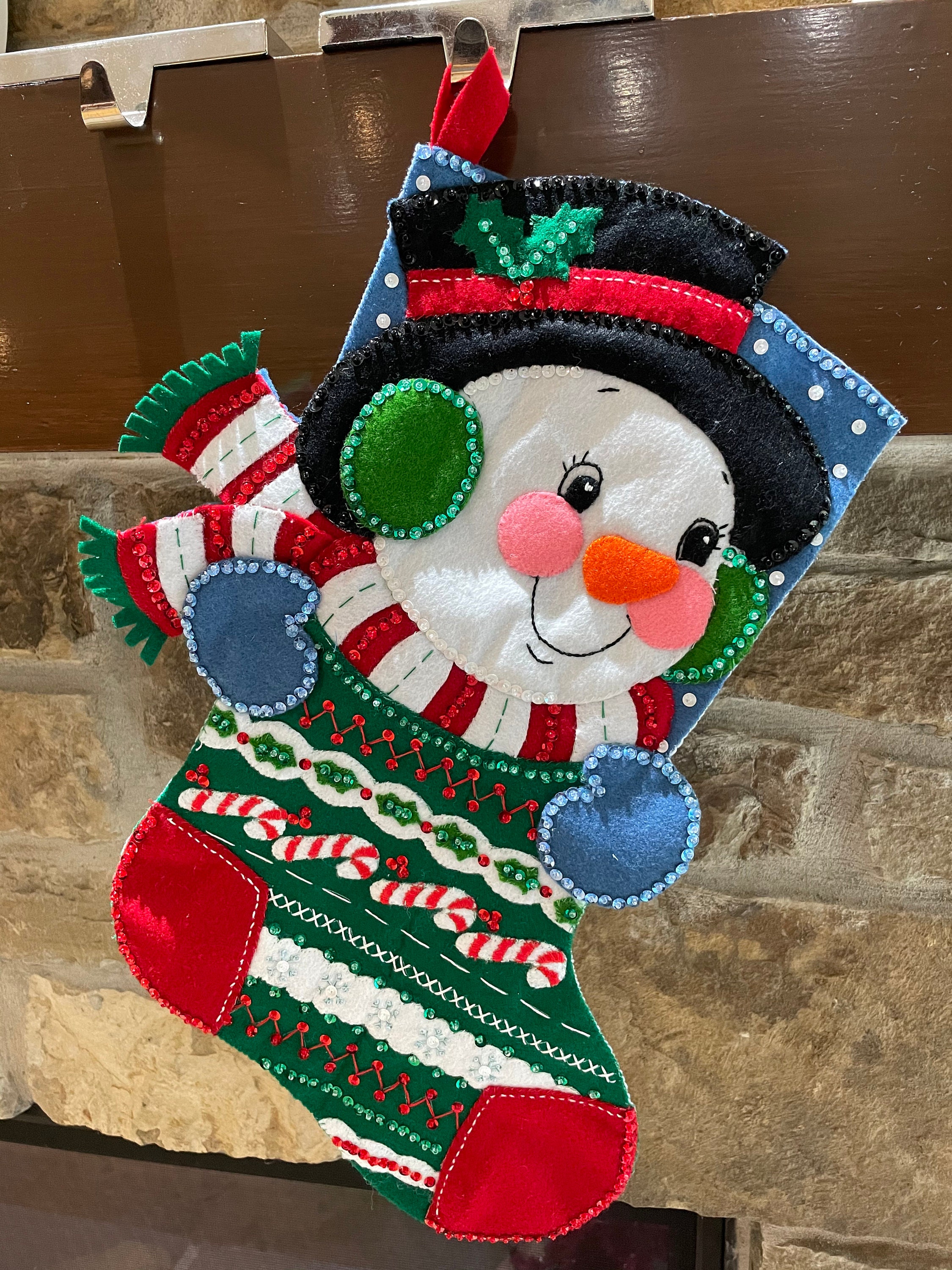 Bas Décoratif de Noël Bonhomme Neige avec Le Modèle Chandail