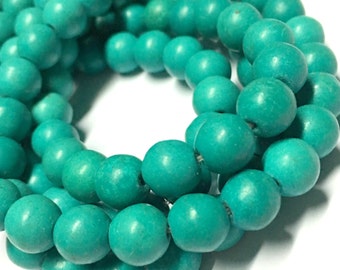 8mm Matte Teal Quartz - Matte Blue Gemstone Beads - 15.5 inch Full strand - Round Gemstone Beads