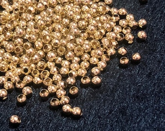Solid Brass Round Brass Seamless Beads Raw Brass 1.5mm Hole 4 mm 100 Pcs