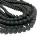 8mm Matte Jet Gemstone Beads - 15.5 inch Full strand - Round Gemstone Beads - Black Gemstone Beads