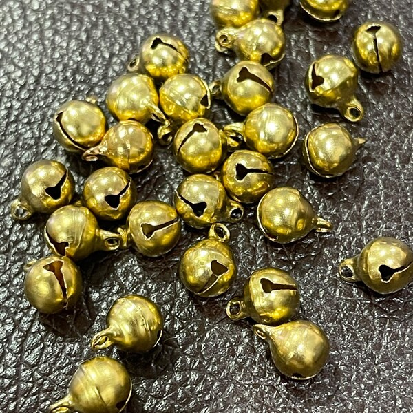 8-10mm Gold Jingle Bells - Brass Bells - Brass Beads