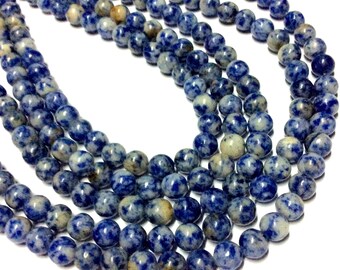 Fil De Perles En Sodalite - Boules 6mm, Environ 63 Pièces Pour 39cm, Création Handmade