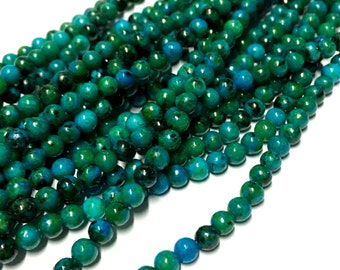 4mm Chrysocolla Gemstone Beads - 15.5inch Full strand - Round Gemstone Beads