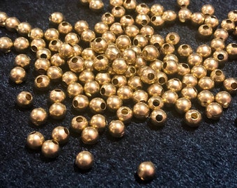 4mm Round Brass Beads 200 pcs - Bolas de latón - Raw Brass Beads