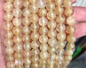 Natural Citrine Beads Gemstone Beads - 14.5 inch Full strand - Round Gemstone Beads - 4,6,8,10,12 mm