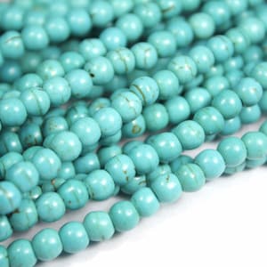 MJDCB Best Sellers Stone Beads Turquoise Round Loose Beads for Jewelry  Making DIY Bracelet Necklace (8mm)