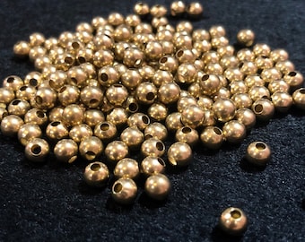 6mm Round Brass Beads 100, 500, 1000 pcs - Brass Balls - Raw Brass Beads
