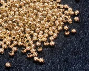 2.4 mm Round Brass Beads 1,000 pcs - Raw Brass Beads