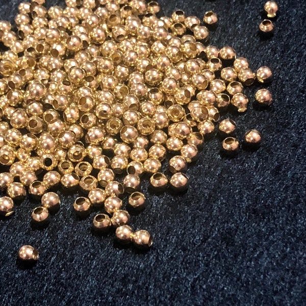 2.4 mm Round Brass Beads 1,000 pcs - Raw Brass Beads