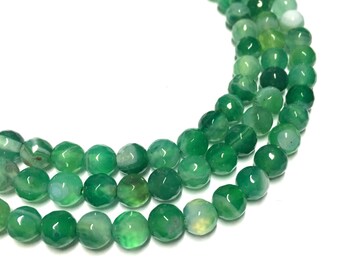 Anello Di Pietra Di Muschio Verde Naturale Argento S925 Atmosfera Europea Americ - Foto 6